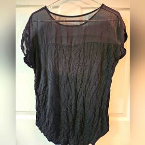 Sheer shoulder soft tshirt